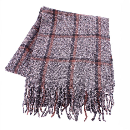 SIMPLE PLAID FRINGE SCARF